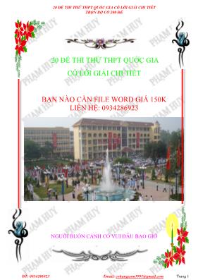 20 đề thi thử thpt quốc gia có lời giải chi tiết